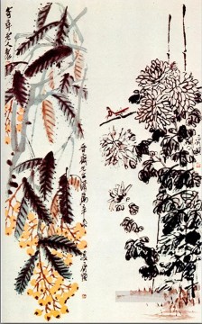 Chino Painting - Crisantemo y níspero Qi Baishi tradicional China